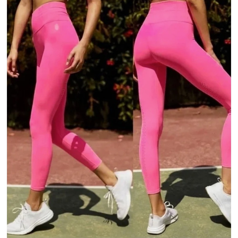 Free People Movement Good Karma Ribbed Leggings Pink High Wasted Size M/L